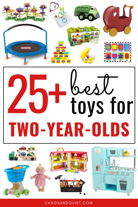 Looking for a great gift for a two-year-old? Here are our picks for the 25  best toys for two-year-olds! #secondbirthday #TwoYearOld #TwoYearOldGirl #TwoYearOldBoy #toddler #giftideas #giftguide Toys For Two Year Olds, Organize Toddler Toys, Toddler Toy Storage, Toddler Organization, Best Toddler Toys, First Birthday Presents, Wooden Toys For Toddlers, Children Activities, Toddler Gift