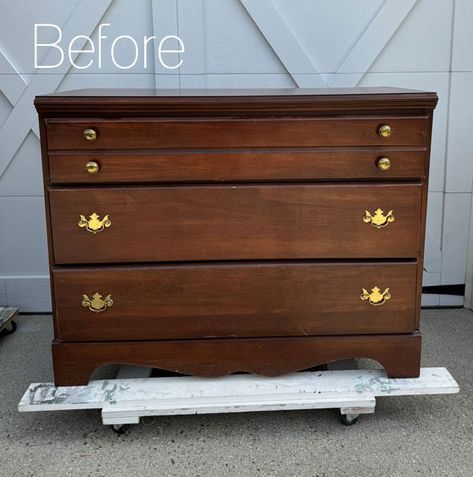 $20 Dresser Makeover with Decor Poly Appliques | Confessions of a Serial Do-it-Yourselfer Decoupage Dresser Ideas, Provincial Dresser Makeover, Decoupage Dresser, Flatware Box, Repurpose Furniture, Dresser Redo, Painted Baskets, Mirror Makeover, Small Dresser