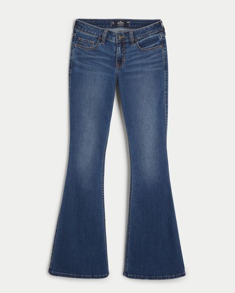 Women's Low-Rise Dark Wash Flare Jeans | Women's Clearance | HollisterCo.com Vintage Flare Jeans, Dark Wash Flare Jeans, Low Rise Flare Jeans, Vintage Flare, Size 12 Jeans, Flare Jeans, Hollister, Low Rise, Womens Bottoms