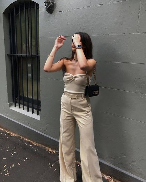 DISSH’s Instagram post: “As seen on • @jasminealison monochrome dressing in the Anika Cream Knit Top. ​ ​Shop weekend staples online now.  ​#DISSH” Living In London, Strapless Crop Top, Tube Tops, Crop Top Casual, Sweater Vest Women, Top Outfit, Summer Crop Tops, Twist Knot, Summer Tank Tops