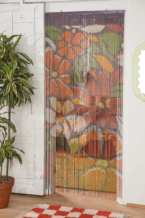 Ravena Bamboo Curtain | Urban Outfitters UK Beaded Curtains Doorway, Urban Outfitters Curtains, Beaded Door Curtains, Bamboo Beaded Curtains, Boho Apartments, Door Beads, Bead Curtain, Bed With Posts, Bamboo Curtains