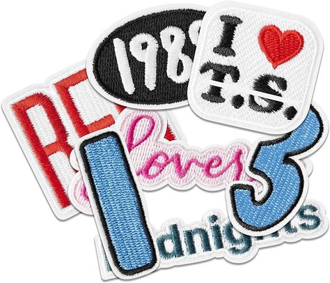 Amazon.com: Set of 7 Popular Embroidered Patches Sew/Iron on Embroidery Applique Repair Patch DIY Craft Accessories Collection Merch Gifts for Clothing Backpack Hat : Arts, Crafts & Sewing Taylor Swift Reputation Embroidery, Taylor Swift 1989 Embroidery, Taylor Swift Patch Jacket, Embroidery Designs Taylor Swift, Taylor Swift Iron On Patch, Hot Melt Adhesive, Iron On Embroidery, Diy Patches, Iron On Applique