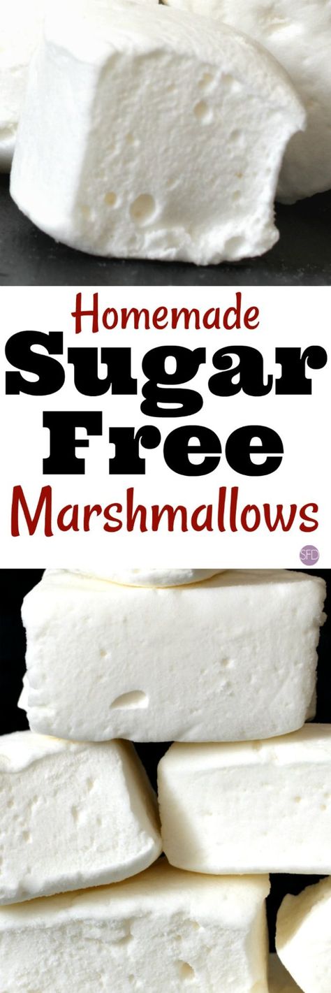 Low Calorie Marshmallow Recipe, How Do You Make Marshmallows, Coconut Sugar Marshmallows, Keto Marshmallows Recipes, Sugar Free Buckeyes, Keto Marshmallow Recipe, Sugar Free Christmas Candy, Sugar Free Christmas Desserts, Sugar Free Marshmallow Recipe