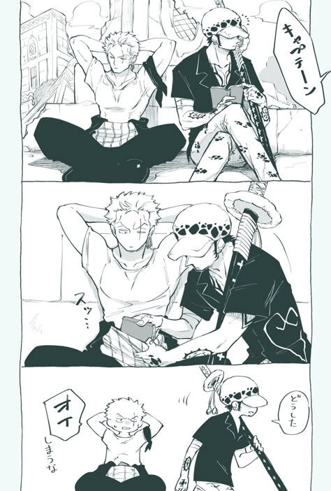 Bottom Law One Piece, One Piece Law X Zoro, Law And Zoro One Piece, Top Luffy X Bottom Zoro, Bottom Trafalgar Law, Zoro And Law, Zoro X Law, Bottom Zoro, Law X Zoro