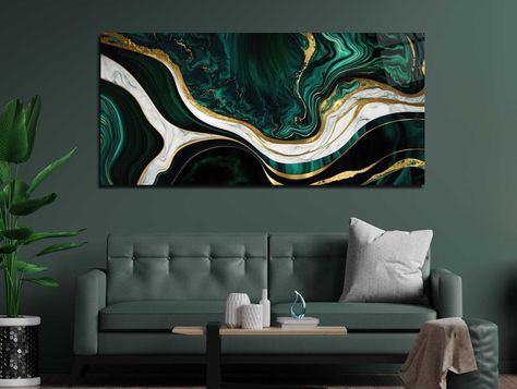 Rectangular Painting, Marble Wall Decor, Geode Wall Art, Green Geode, Geode Wall, Patterns Art, Grand Art Mural, Luxury Marble, Wall Decor Design