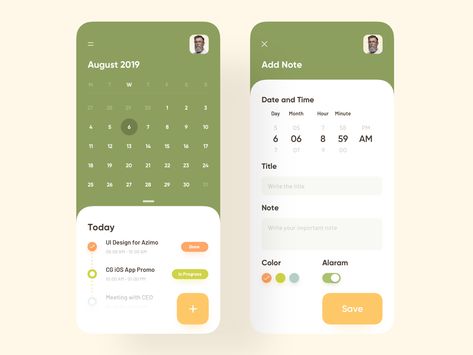 Daily Task Schedule App by Sajon for Luova Studio on Dribbble Iphone App Organization, Task Schedule, Schedule App, Daily Task Planner, App Organization, To Do App, Task Planner, Ui Ux 디자인, App Design Layout