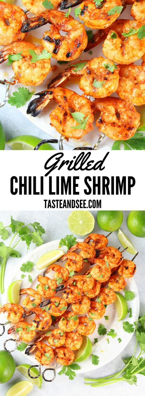 Chile Lime Shrimp, Chili Lime Shrimp, Shrimp Marinade, Grilled Shrimp Skewers, Grilled Shrimp Recipes, Lime Shrimp, Cookout Food, Seafood Pasta, Chili Lime