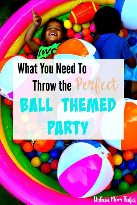 Want to throw a ball themed birthday party your toddler will love? Read this post for everything you need- including a ball pit and bubble machines! Ball Pit Themed Birthday Party, Ball Birthday Party Theme, Ball Themed Second Birthday, Having A Ball Birthday Theme, Turning Two Is A Ball Party, Its A Ball To Be Two Party, It’s A Ball To Be Two, Let’s Have A Ball Birthday Party, Ball Themed Birthday Party Boys