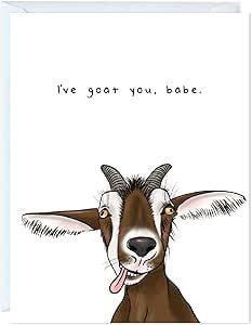 Goat Birthday Cards, Sarcastic Greeting Cards, Happy Anniversary Funny, Sarcastic Birthday, Anniversary Boyfriend, I Got You Babe, Goat Art, Pen Art Work, Funny Anniversary