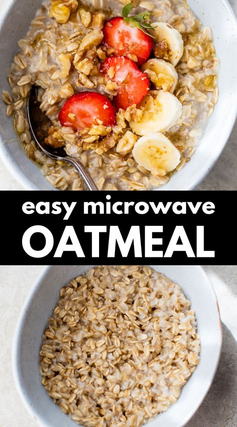 This handy Microwave Oatmeal how-to guide includes easy-to-follow instructions, troubleshooting tips, and flavoring and topping ideas. It’s all you need to make a hearty, healthy, and delicious bowl of oatmeal in minutes. Homemade Oatmeal Microwave, Healthy Instant Oatmeal Recipes, Healthy Microwave Oatmeal, Oatmeal For One Person, How To Make Instant Oatmeal, Minute Oats Recipes, How To Make Oatmeal In Microwave, Oatmeal Recipes Breakfast Microwave, Microwave Oats Recipe