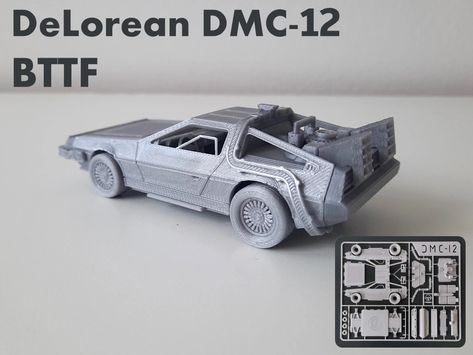 DeLorean DMC-12 (Back to the Future) - Kit card by Kocyns - MakerWorld 3d Printed Kit Cards, Delorean Modified, Custom Delorean, Lego Delorean, Delorean Back To The Future, Delorean Dmc-12, 3d Printing Business, 3d Printer Projects, 3d Printing Diy