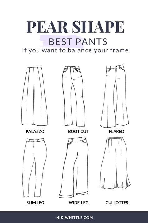 Best Pants for a Pear Body Shape: How To Dress a Pear Shape Petite Pear Shape Outfits, Pear Body Shape Fashion, Body Type Clothes, Pear Body Shape Outfits, Pear Shape Fashion, Pear Shaped Dresses, Pear Shaped Outfits, Outfits For Petite, Pear Shaped Women