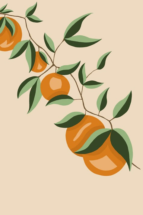 Orange Branch Painting, Clementine Painting, Clementine Sketch, Clementine Drawing, Clementine Tattoo, Clementine Book, Fruits Illustration, Procreate Inspiration, Learning To Paint