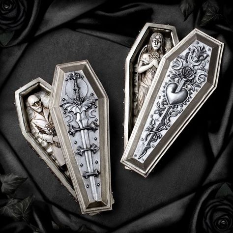 Coffin Aesthetics, Coffin Aesthetic, Dark Bride, Vampire Coffin, Gothic Coffin, Alchemy Gothic, Goth Home, Goth Home Decor, Goth Decor