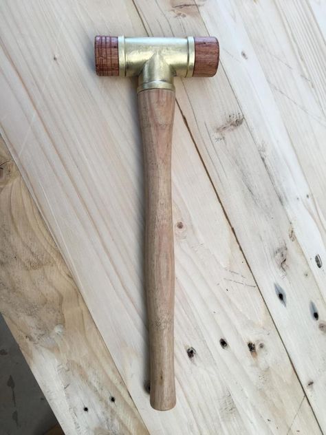 Wooden Hammer Diy, Make Your Own Tools, Cnc Machine Projects, Wooden Mallet, Woodworking Bed, Green Woodworking, Brass Pipe, Wood Shop Projects, Woodworking Hand Tools