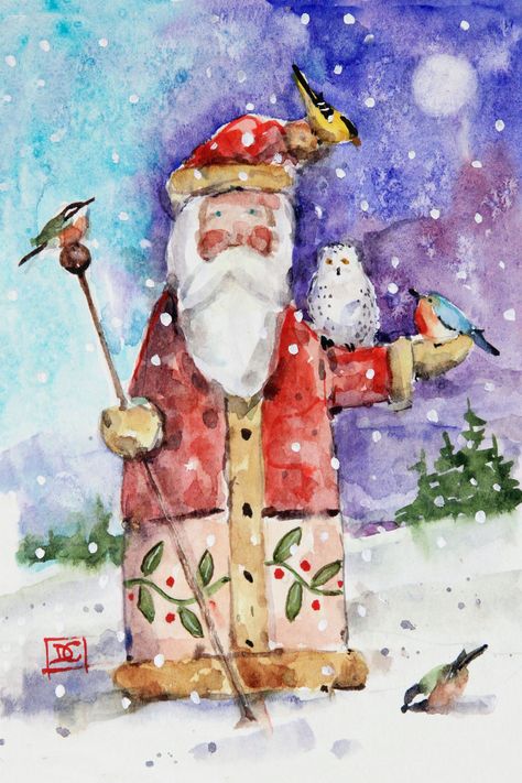 Dean Crouser, Birds Watercolor, Watercolor Holiday, A Snowy Day, Watercolor Christmas Cards, Snowy Day, Holiday Prints, Limited Edition Art Print, Holiday Greeting Cards