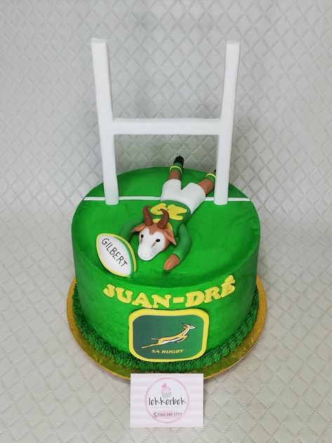 Springbok rugby cake Elf On Shelf Printables, Rugby Cake, Rugby Party, Rugby Birthday, Speciality Cakes, Shelf Clothes, Springbok Rugby, Specialty Cake, Birthday Candy