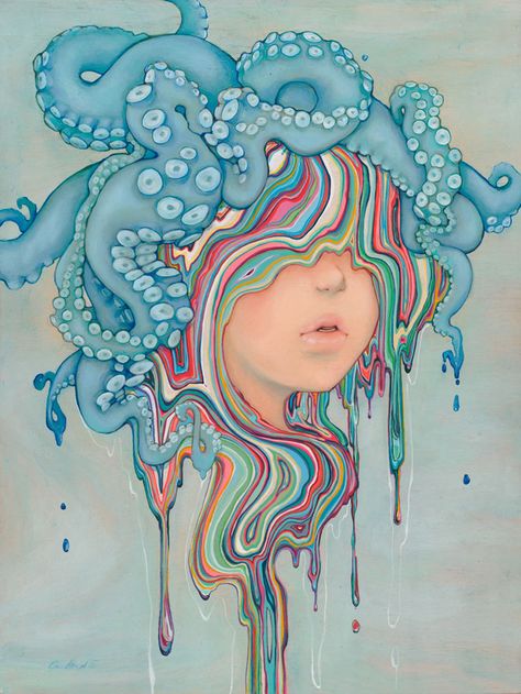 Camilla dErrico_BeautifulBizarre_007 Camilla D’errico, Octopus Tentacles, Soyut Sanat Tabloları, Art Manga, Arte Inspo, Art Et Illustration, Wow Art, Pop Surrealism, Arte Fantasy