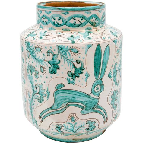 Sbigoli Terrecotte Firenze Lepre Vase (14.085 RUB) found on Polyvore featuring home, home decor, vases, decor, white, colored vases, rabbit vase, bunny vase, inspirational home decor and colored jars Rabbit Home, Antique Pitcher, Leaf Vase, Home Decor White, Colored Vases, White Jar, Vase Crafts, White Vase, Medieval Period