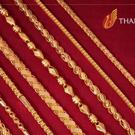 Thangamayil Jewellery Limited on Instagram: "A fusion of craftsmanship and sophistication.  Elevate your style effortlessly with our diverse range of gold chains. From sleek minimalism to intricate patterns, find the perfect chain to complement your style.  #Thangamayil #GoldGlamour #CraftedElegance #StyleStatements #ThangamayilJewellery #GoldChainCollection #LuxuryDesigns #TimelessBeauty #Trending #Insta #Fashion" Chains Models Gold, Antique Necklaces Design, Gold Jewelry Outfits, Antique Necklaces, Gold Earrings Wedding, Gold G, Gold Chains For Men, Bridal Gold Jewellery Designs, Antique Necklace