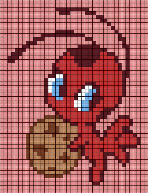 Miraculous Ladybug Alpha Pattern, Miraculous Ladybug Pixel Art Grid, Mlb Pixel Art, Betty Boop Pixel Art Grid, Pixel Art Pattern Aesthetic, 29x29 Pixel Art, Miraculous Perler Beads, Miraculous Ladybug Perler Beads, Wednesday Pixel Art