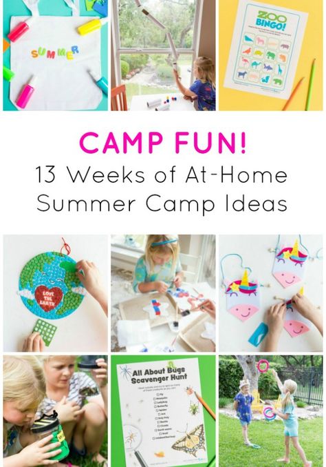 Camp Fun: All About Bugs! - Design ImprovisedDesign Improvised Weekly Themes For Summer Camp, Summer Camp Weekly Themes School Age, Summer Camp Morning Activities, Theme Weeks For Summer Camp, Children Summer Camp, Summer Camp Ideas, Summer Camp At Home, Camp At Home, Activity Games For Kids