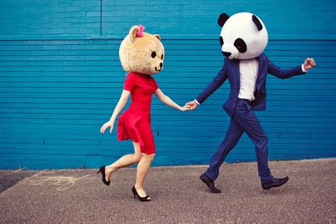 {I need to find out where I can get one of those heads...} Lets Be Weird Together, Teen Dictionary, Baba Jaga, Relationship Mistakes, Bear Head, Photo Couple, Animal Heads, Shoot Inspiration, Panda Bear