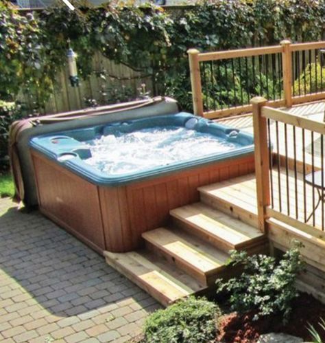 Hot Tub On Side Of Deck, Hot Tub And Pool Deck, Sunken Hot Tubs On Decks, Decking For Hot Tub, Jacuzzi On Deck, Sunk In Hot Tub Deck, Deck With A Hot Tub, Deck With Hot Tub And Pool, Hot Tub Beside Deck