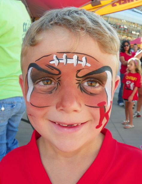 face painting - Google Search Football Face Paint, Sports Paint, Football Mask, Face Painting For Boys, Sports Ideas, Boy Design, Face Painting Easy, Kids Face Paint, Face Paint Makeup