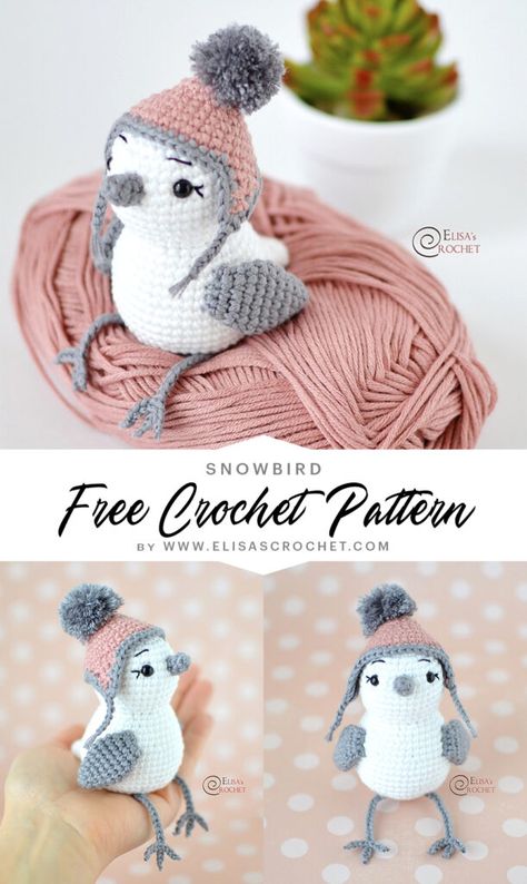 Crochet Bird Patterns, Crochet Toys Free, Ball Of Yarn, Crochet Birds, Crochet Animals Free Patterns, Crochet Amigurumi Free Patterns, Crochet Amigurumi Free, Christmas Crochet Patterns, Fun Crochet Projects