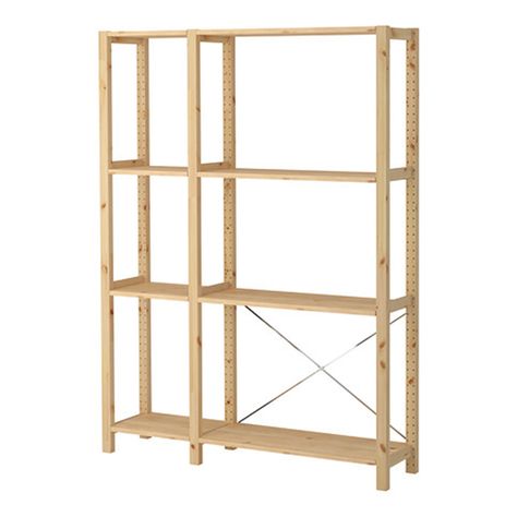 Ivar Storage, Ikea Ivar Shelves, Ivar Regal, Pine Shelf, Hacks Ikea, Pine Shelves, Side Units, Ikea Ivar, Foldable Table