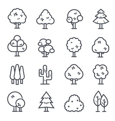 Tree Cute Drawing, Tree Easy Drawing, Tree Cartoon, Cute Tree, Silhouette Cameo 4, Tree Doodle, Tree Icon, Sketch Notes, Easy Doodle Art