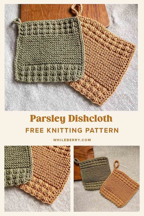 A free easy and beginner friendly dishcloth knitting pattern to spruce up your kitchen with handmade home decor or to knit as a gift! Using less than one skein of worsted cotton yarn, this one is a quick and affordable knitting project. Knit Washcloths, Knitted Dishcloth Patterns Free, Knit Dishcloth Pattern, Knitted Washcloth Patterns, Dishcloth Patterns Free, Modern Knitting Patterns, Knitted Washcloths, Knitting Patterns Free Blanket, Dishcloth Knitting Patterns