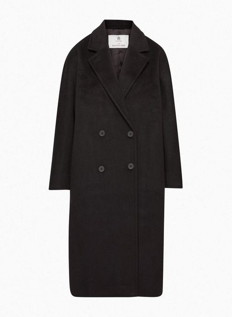 Aritzia Trench Coat, Slouch Coat Aritzia, Aritzia Slouch Coat, Slouch Coat, Realistic Wishlist, Black Suede Coat, Aritzia Style, Black Coat Outfit, Denim Vans