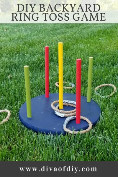 Backyard Ring Toss Diy Ring Toss Game, Toss Game Diy, Diy Ring Toss, Outdoor Games To Play, Carnival Games For Kids, Diy Yard Games, Game To Play, Ring Toss Game, Outdoor Game