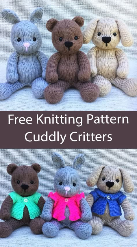 Free Knitted Bear Patterns, Free Knitted Toys Patterns, Free Stuffed Animal Knitting Patterns, Knitted Teddy Bears Free Patterns, Knitted Toys Free Patterns Teddy Bears, Teddy Knitting Pattern Free, Free Teddy Bear Knitting Pattern, Knit Doll Pattern, Knitting Toys Free Pattern