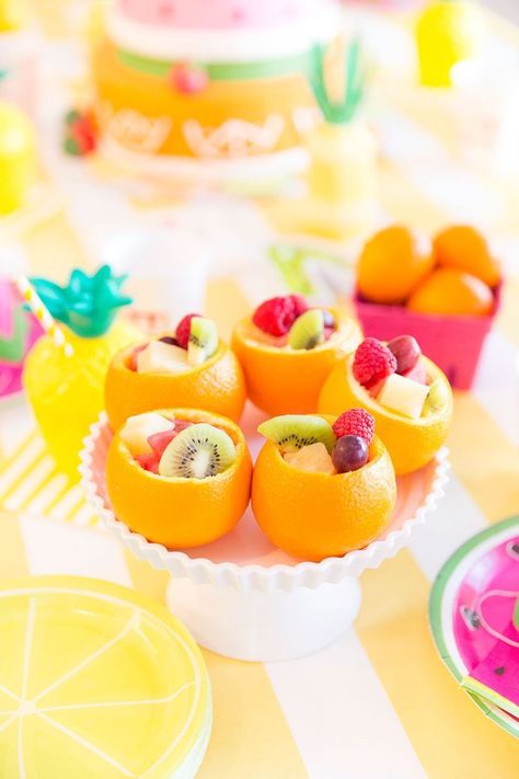 Fruit Themed Birthday Party, Tutti Fruity Party, Twotti Fruity, Tutti Frutti Birthday Party, Tutti Frutti Party, Fruit Birthday Party, 2nd Birthday Party For Girl, Orange Birthday, Fruit Birthday