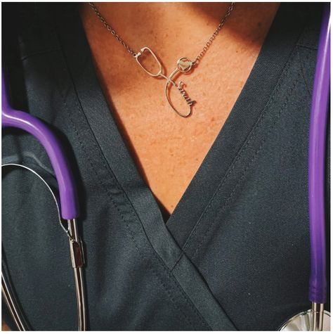 💖 Doctor Jewelry, Personalized Stethoscope, Stethoscope Necklaces, Medical Jewelry, Pretty Jewelry Necklaces, Steel Jewelry, Girly Jewelry, Stainless Steel Jewelry, Custom Necklace