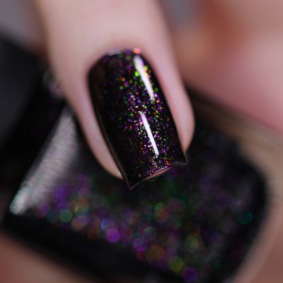 ILNP Boutique Effect Nail Polish | Translucent “Jelly” Shades Black Shimmer Nails, Shimmery Nail Polish, Glitter Toe Nails, Ilnp Nail Polish, Fall Nail Polish, Shimmer Nail Polish, Fall Manicure, Glittery Nails, Lovely Nails