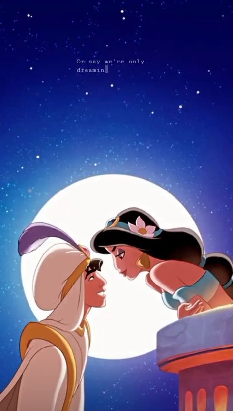 Aladin And Jasmine Wallpaper, Jasmin And Aladdin, Fattah Amin, Old Disney Aesthetic, Disney Art Ideas, Baby Disney Characters, Background For Powerpoint Presentation, In Love With Love, Cartoon Princess