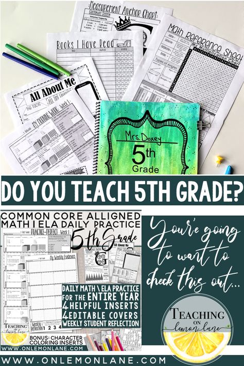 Fifth Grade Morning Work, Math Binder, Teaching Classroom Decor, 5th Grade Teacher, Homework Organization, Homework Planner, Teaching 5th Grade, School Homework, Fifth Grade Math