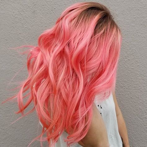 Rose Gold Hair Shades, Hair Extensions Styles, Flamingo Hair, Dreamy Hair, Coral Hair, Pink Ideas, 2018 Style, Colour Hair, Pulp Riot Hair