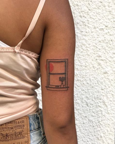 Binary Tattoo, Tattoos On Dark Skin, Window Tattoo, Atlanta Tattoo, Wolf Woman, Back Of Arm Tattoo, Handpoke Tattoo, Intricate Tattoo, Sunflower Tattoos