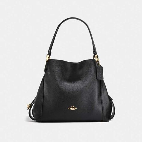 Coach Edie Shoulder Bag 31 Coach Shoulder Bag Outfit, Coach Edie Shoulder Bag, Shoulder Bag Outfit, Bag Outfit, Quote Happy, Polished Pebble, Sports Game, Coach Shoulder Bag, Coach Leather