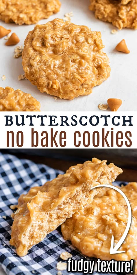 Butterscotch No Bake Cookies, Butterscotch No Bake, No Bake Oatmeal, Oatmeal Scotchies, Oatmeal Butterscotch Cookies, Bake Oatmeal, Easy No Bake Cookies, Butterscotch Cookies, Camp Food