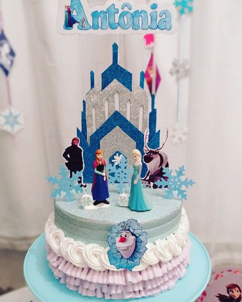 Bolo em chantilly tema Frozen Bolo Frozen, Diaper Cake, Frozen, Birthday Cake, Cake, Iphone, Birthday