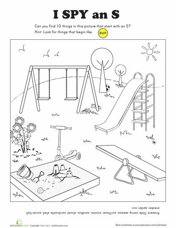 Worksheets: I Spy Letter S:  To review letters, mark all the things that begin with the "s" sound. Name them to your teacher when she sees this paper with you. MamaPat Ivan Cruz, Letter S Worksheets, Preschool Phonics, Speech Articulation, Slp Activities, School Slp, Speech Therapy Materials, Jolly Phonics, Speech Therapy Resources