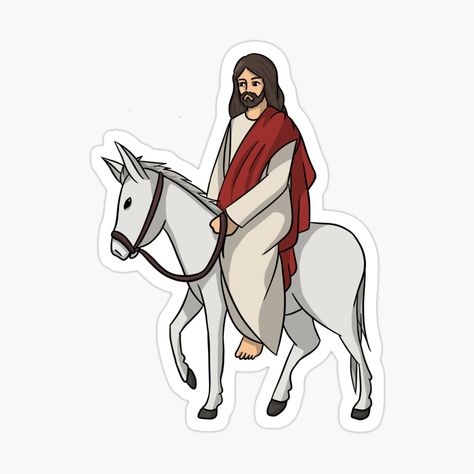 Jesus Riding On A Donkey, Jesus On A Donkey, Bible Templates, Sunday Sticker, Bible Creation Story, Gladiator Sandals For Men, Bible Crafts Sunday School, Kindergarten Anchor Charts, Maundy Thursday