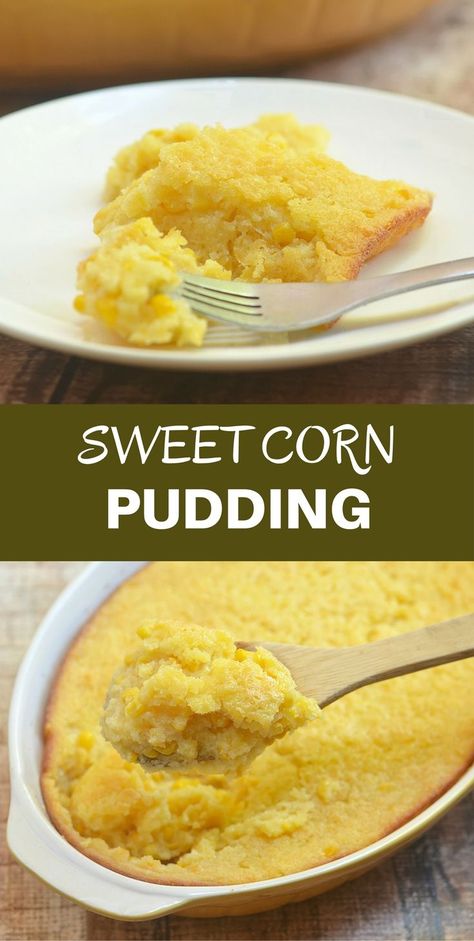 Sweet Corn Pudding is the perfect side dish for all your favorite meals. Lightly sweet, super moist and loaded with corn flavor, this decadent spoonbread is sure to be a crowd-pleaser! Sweet Corn Pudding, Delicious Sides, Sides Dishes, Corn Dishes, Diy Easy Recipes, Corn Pudding, Favorite Meals, Corn Recipes, Food Blogs