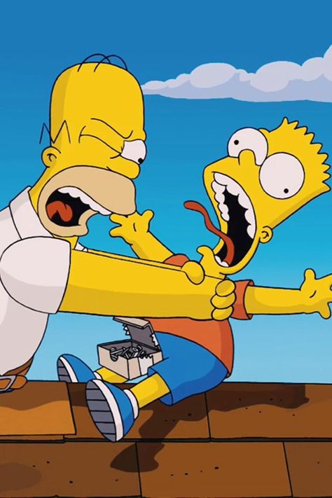 The Simpsons Movie. Hahahah Homer strangling Bart! Happy 89th Birthday, Snowman Wallpaper, The Simpsons Movie, Cartoons Hd, Simpsons Drawings, Simpsons Art, The Simpson, Dysfunctional Family, Homer Simpson